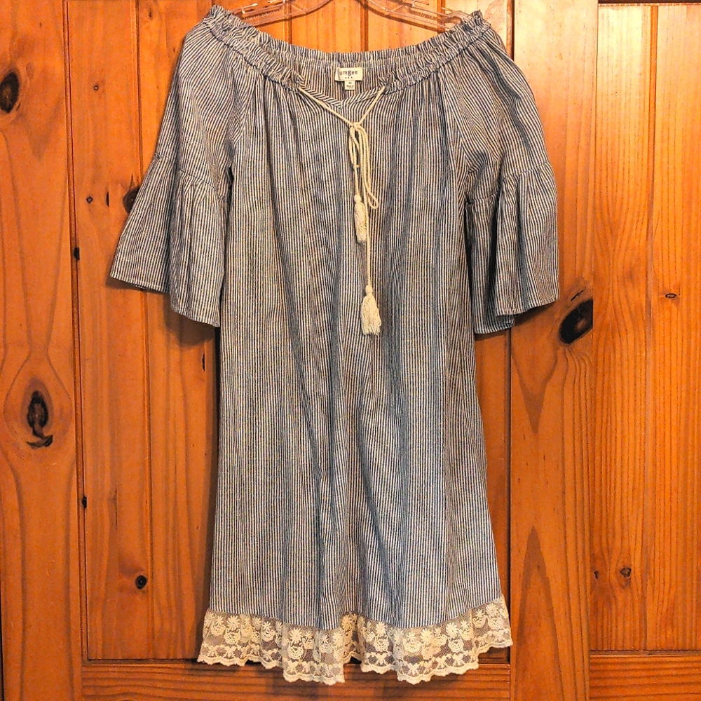 Umgee Linen Striped Dress- Size Medium
